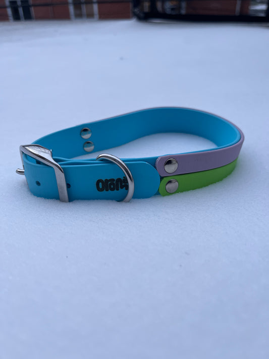 Collier ALDARON | 14" à 17" | azur, lavande et pomme - ✹Oromë✹ accessoires sur-mesure pour chiens